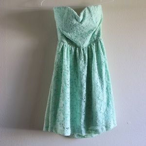 Windsor Strapless Mint Lace Dress